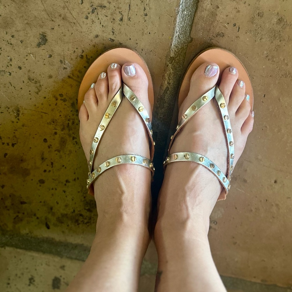 Gold Studded Ancient Greek Sandals